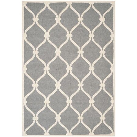 Safavieh Cambridge Hand Tufted Large Rectangle Rug- Dark Grey - Ivory- 10 x 14 ft. CAM710D-10